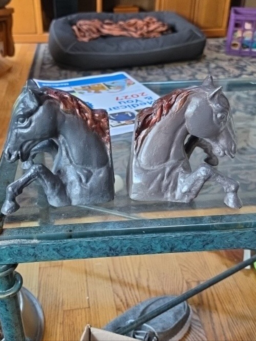 Horse Rearing Equestrian Cast Iron Book Ends